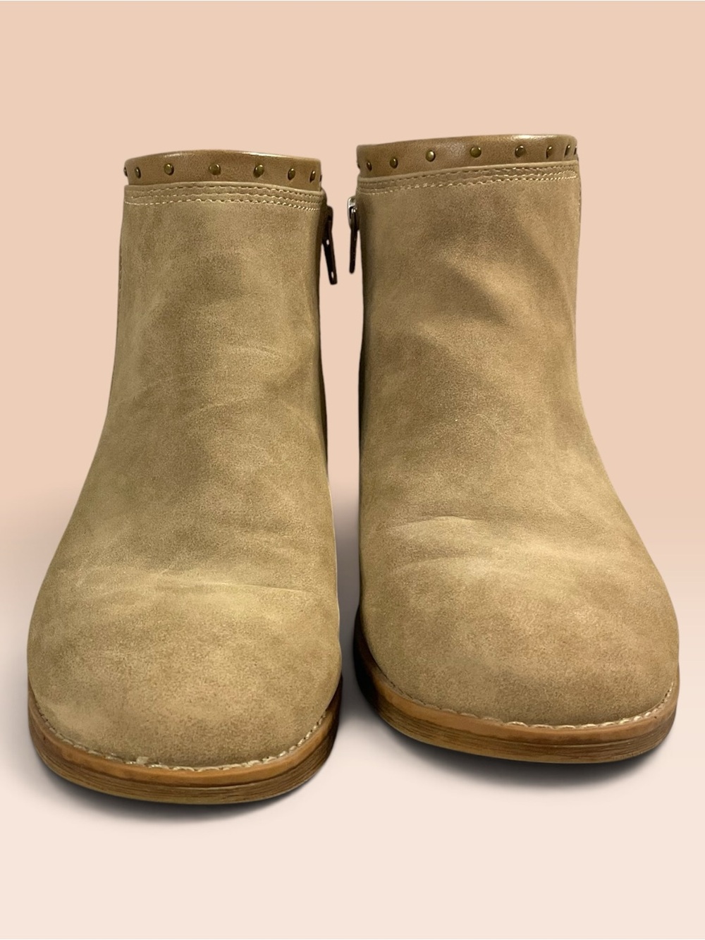 Eurosoft Women’s Suede Ankle Booties Beige Size 8M
